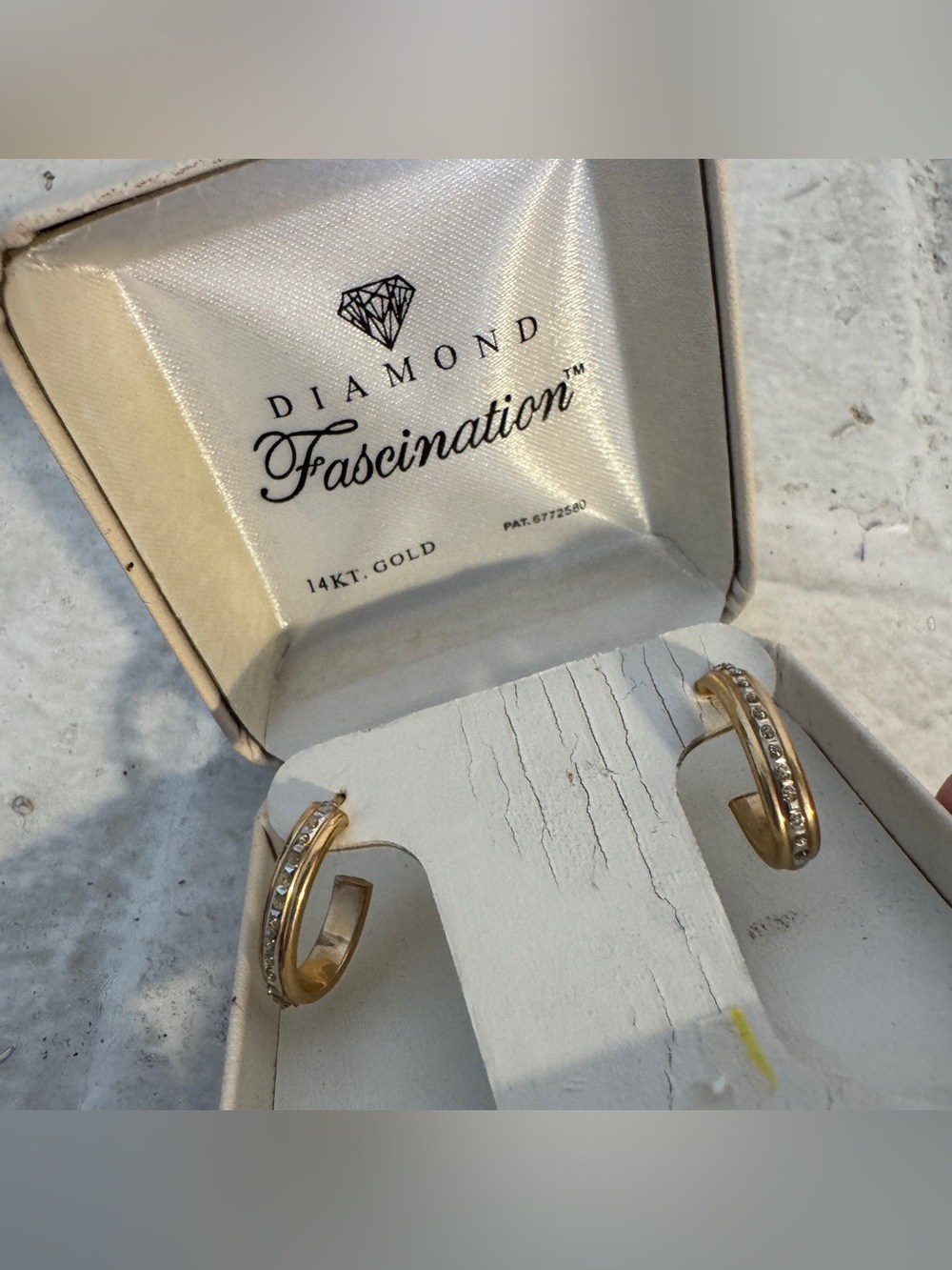 Diamond Fascination 14K Yellow Gold Diamond Accent Hoop Earrings - Picture 2 of 12